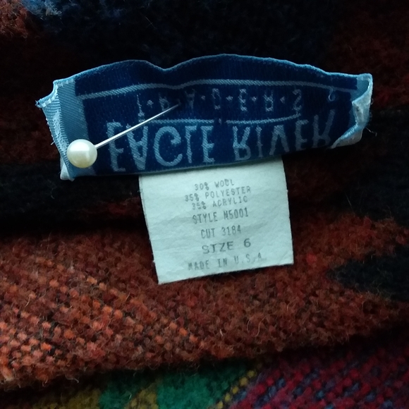 Vintage southwestern wool blanket blazer coat jacket sz 6 - Picture 6 of 6